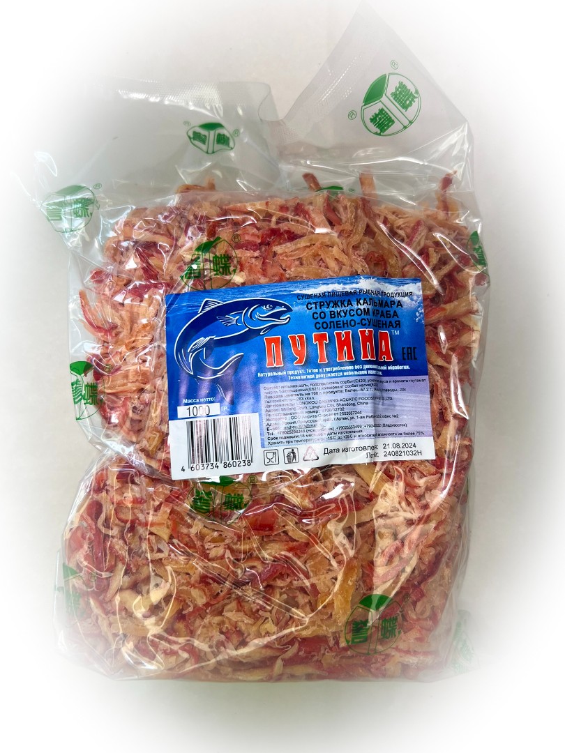 Кальмар стружка со вкусом краба "Розовая" (ПУТИНА) в Находке