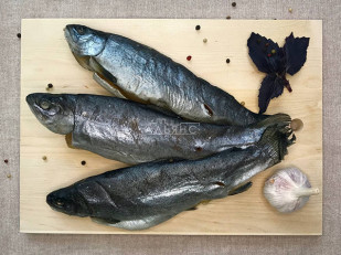 Лаваш со вкусом чеснока: Форель радужная вяленая